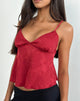 Image of Marinda Top in Satin Jacquard Burgundy