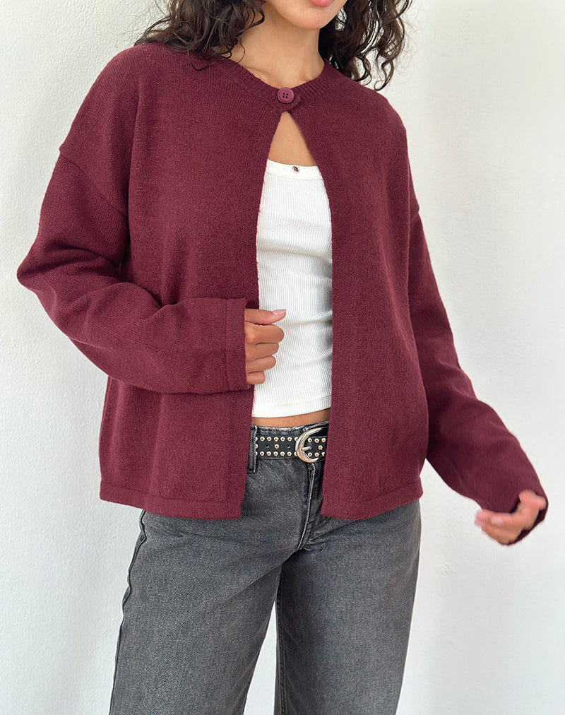 Maureen Cardigan in Wine