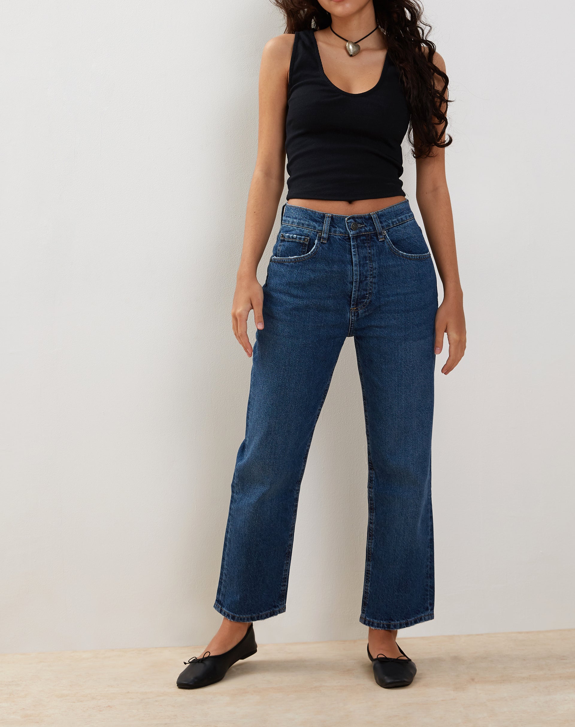 Mid rise wide hot sale leg cropped jeans