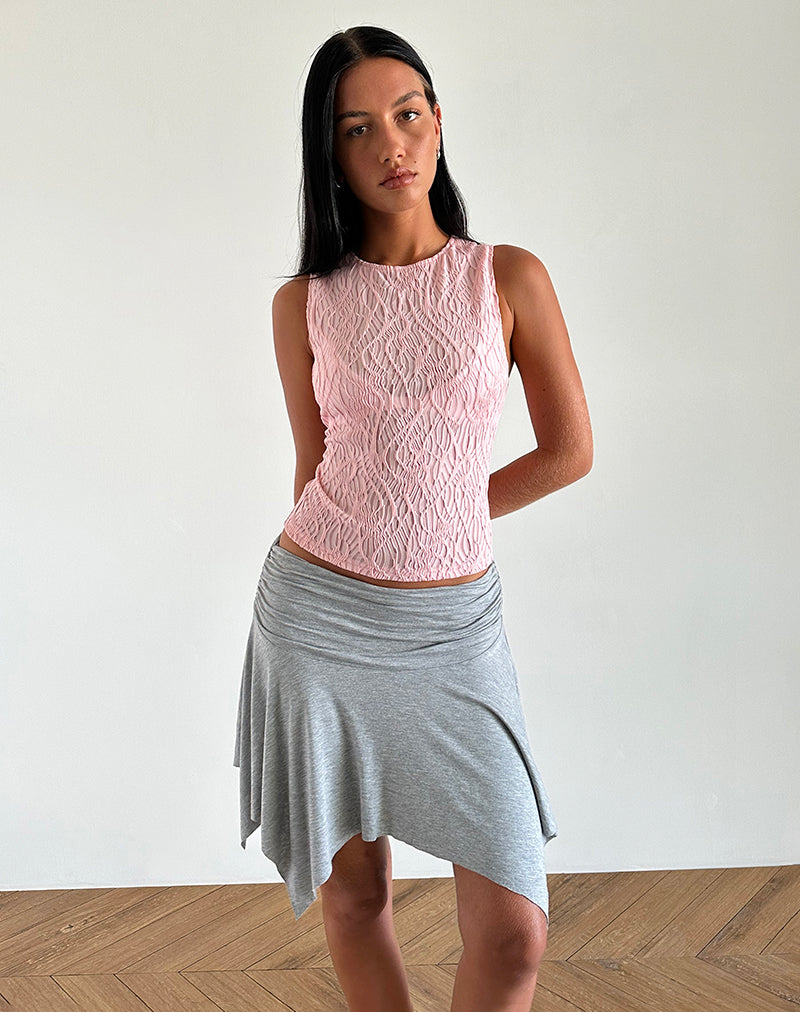 Pink sheer mesh top online