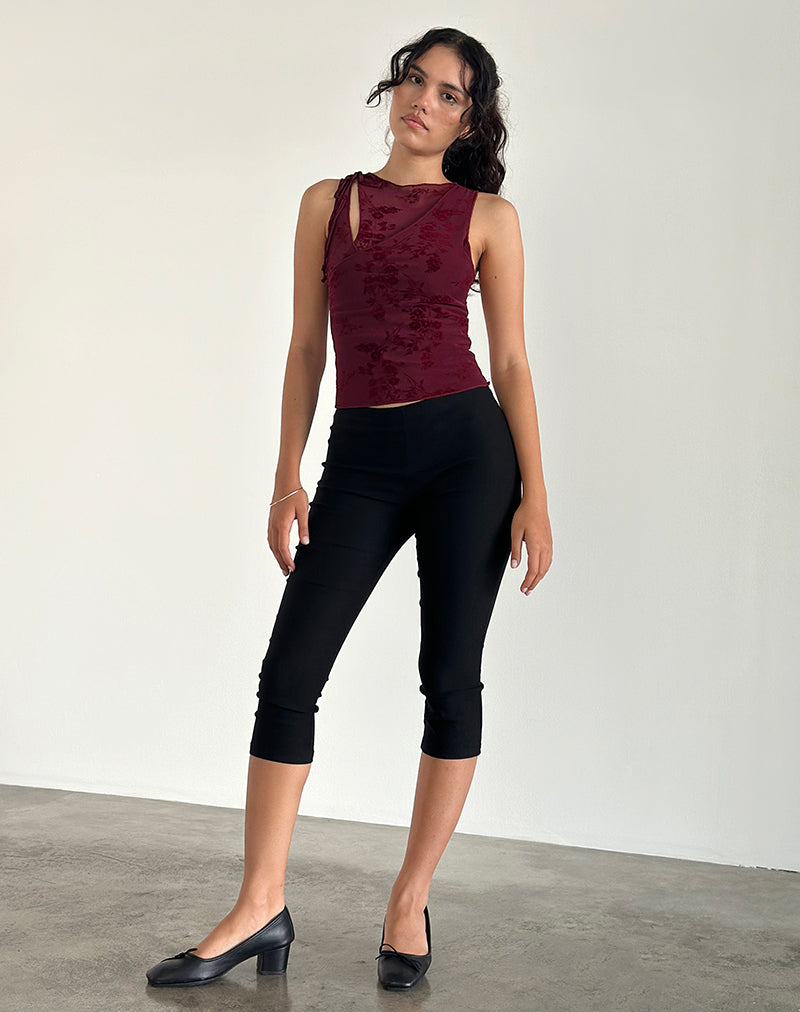 Image of Moni Vest Top in Botanical Flower Maroon