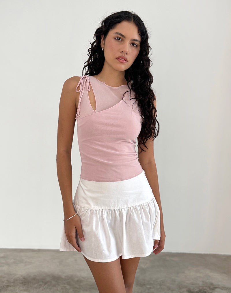 Image of Moni Vest Top in Baby Pink Mesh