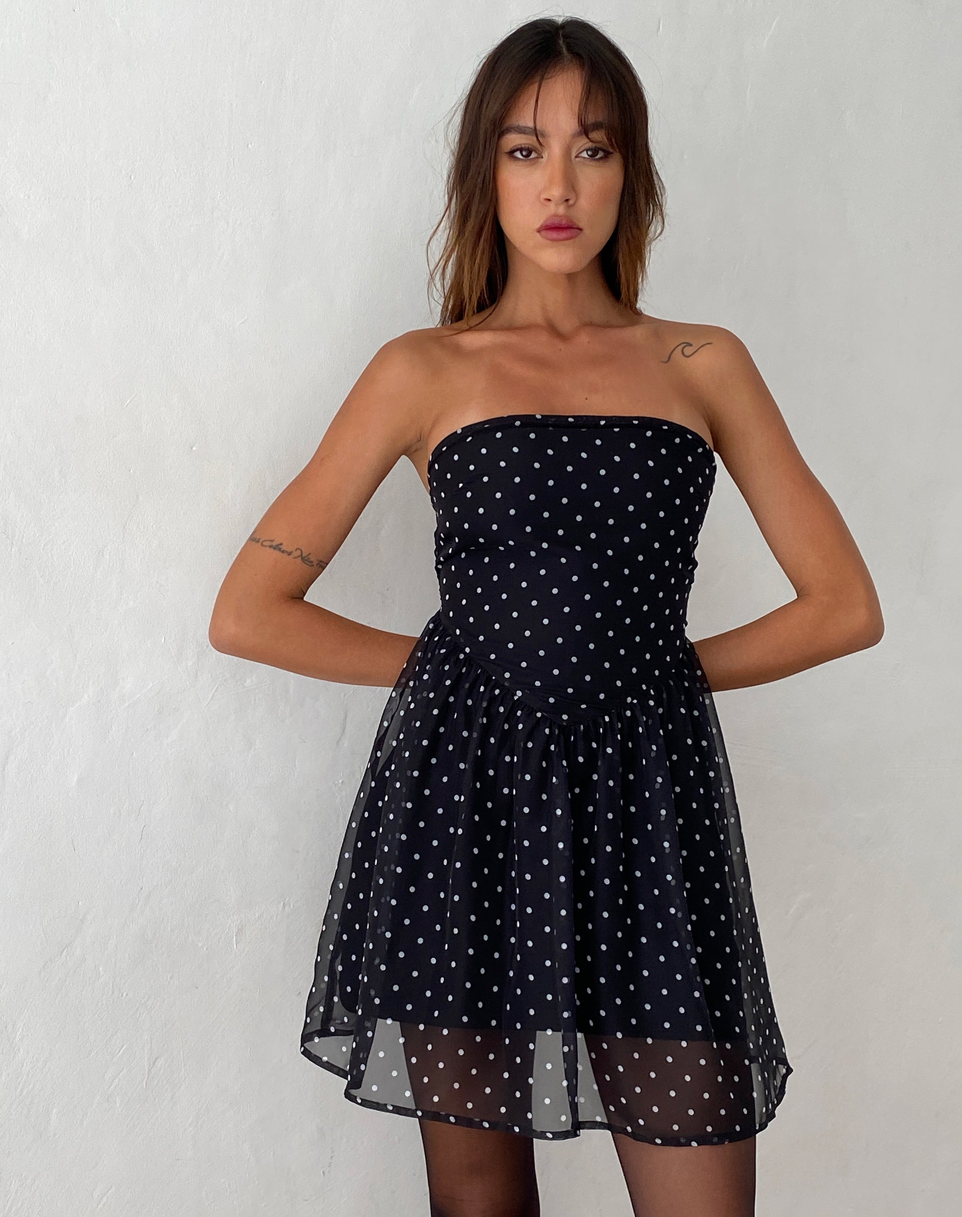 Polka dot cheap bandeau dress