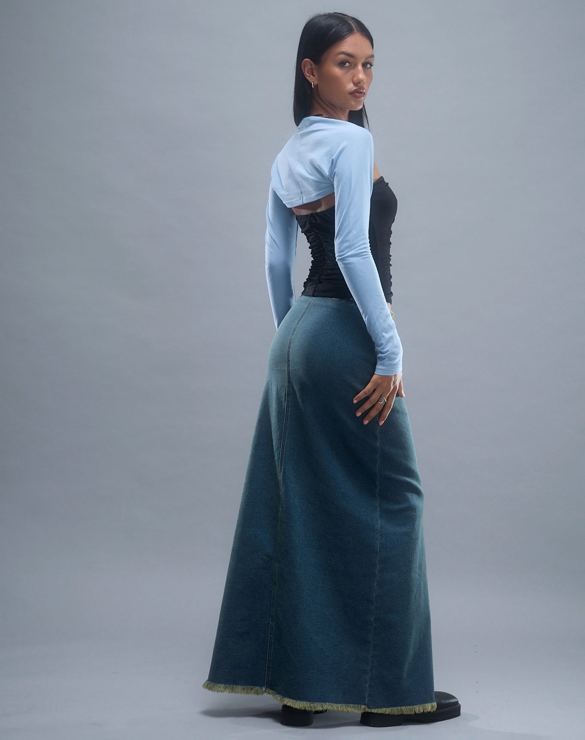 Image of Ladri Shrug Top in Nantucket Blue