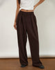 Image of Nala Wide Pleat Trousers in Bitter Chocolate