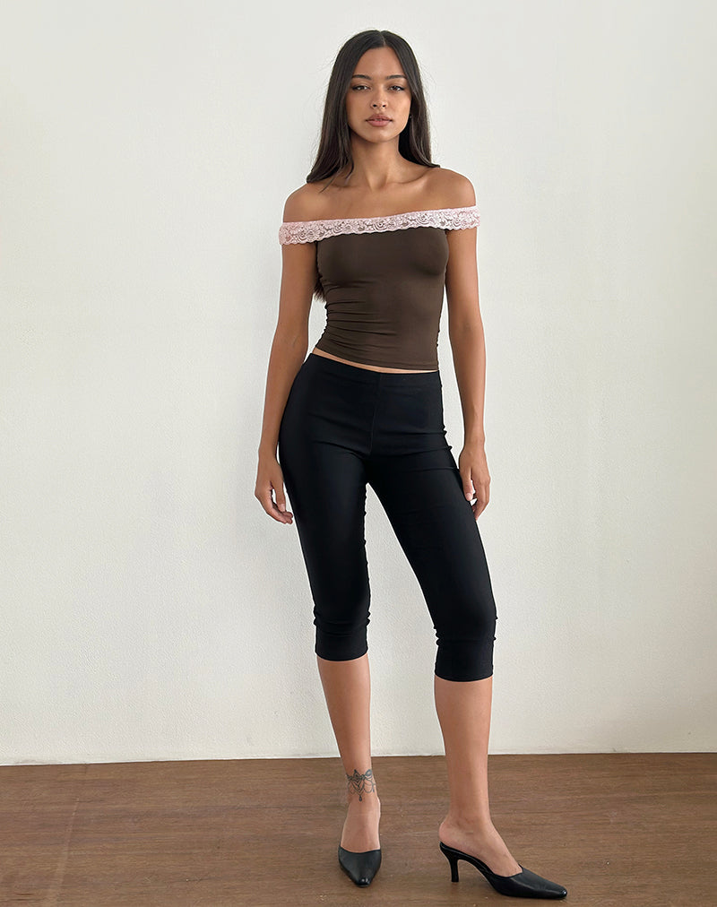 Image of Nesel Top in Brown Slinky Lace Pink