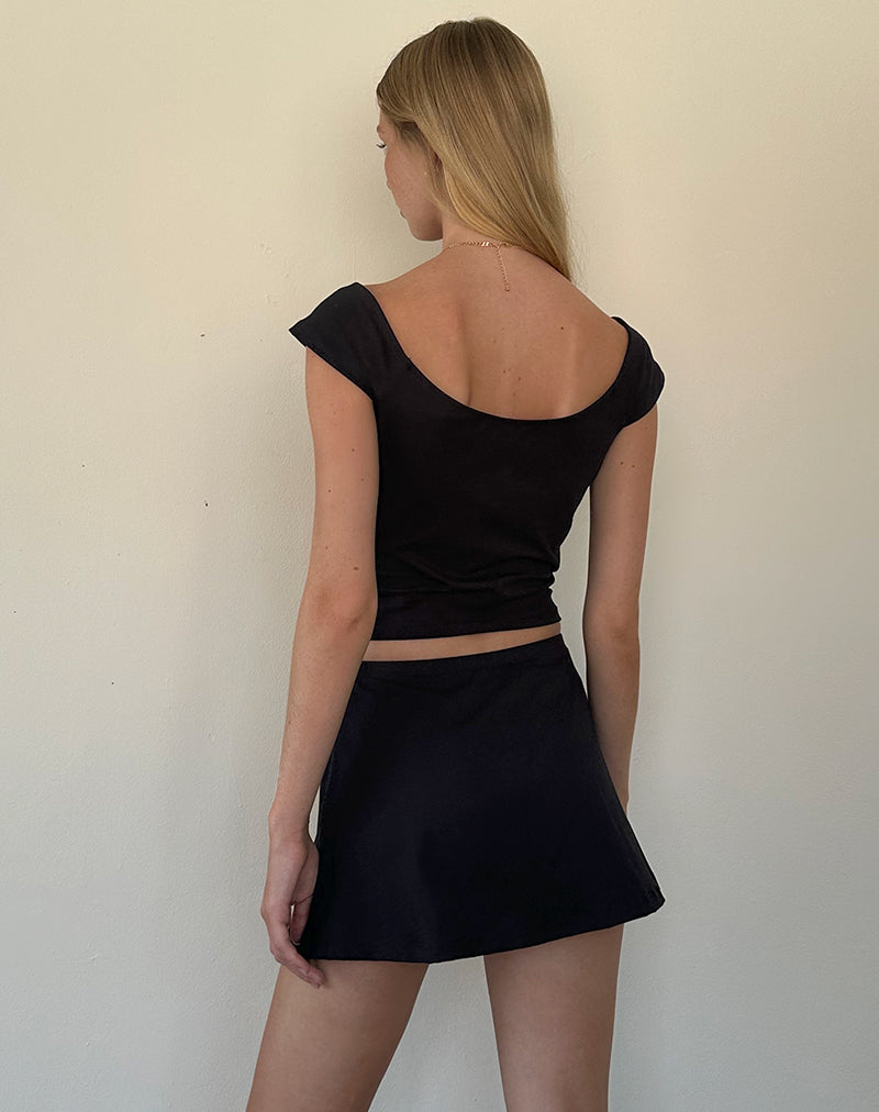 Nidya A Line Mini Skirt in Black