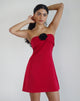 Image of Ninivala Dress in Red with Black Rosette