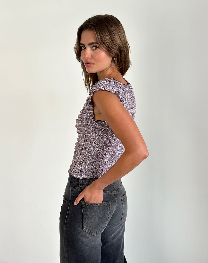 Image of Nova Top in Bubble Gingham Brown