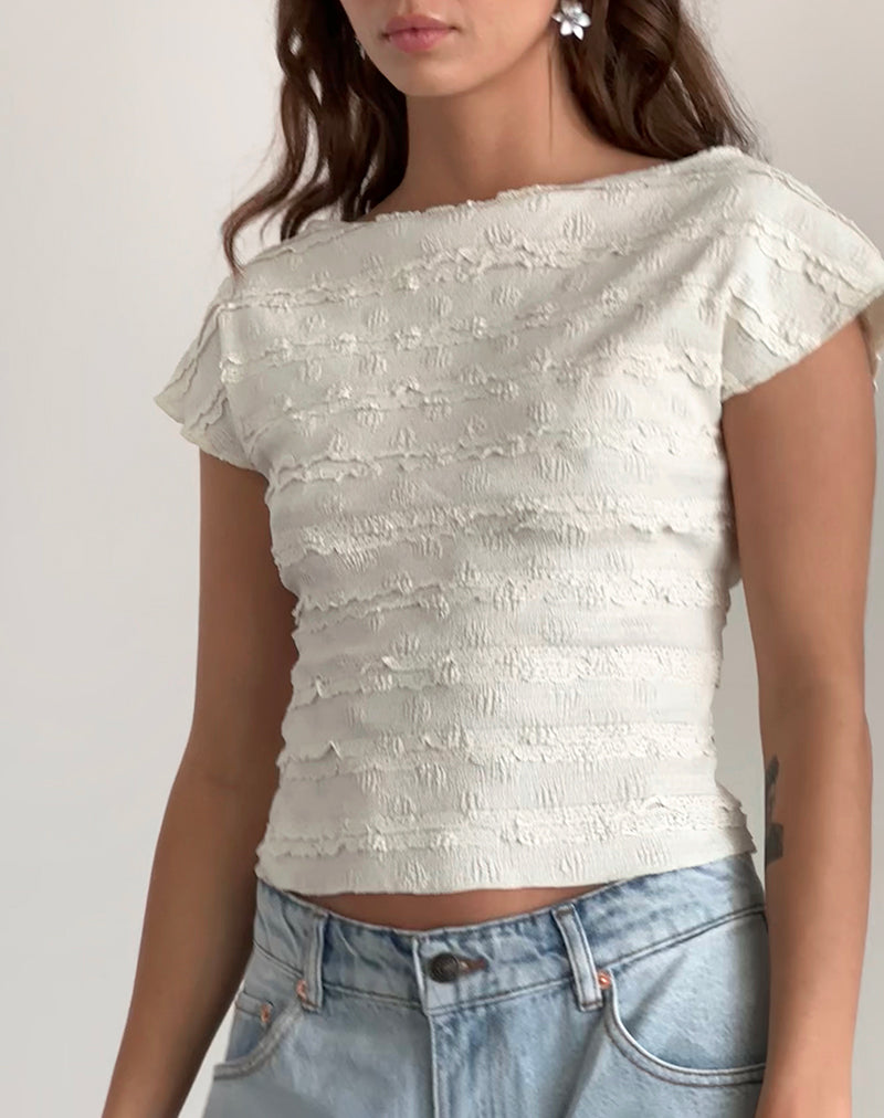 Nova Top in Crinkle Ivory