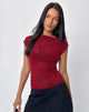 Image of Nova Top in Heart Flock Maroon