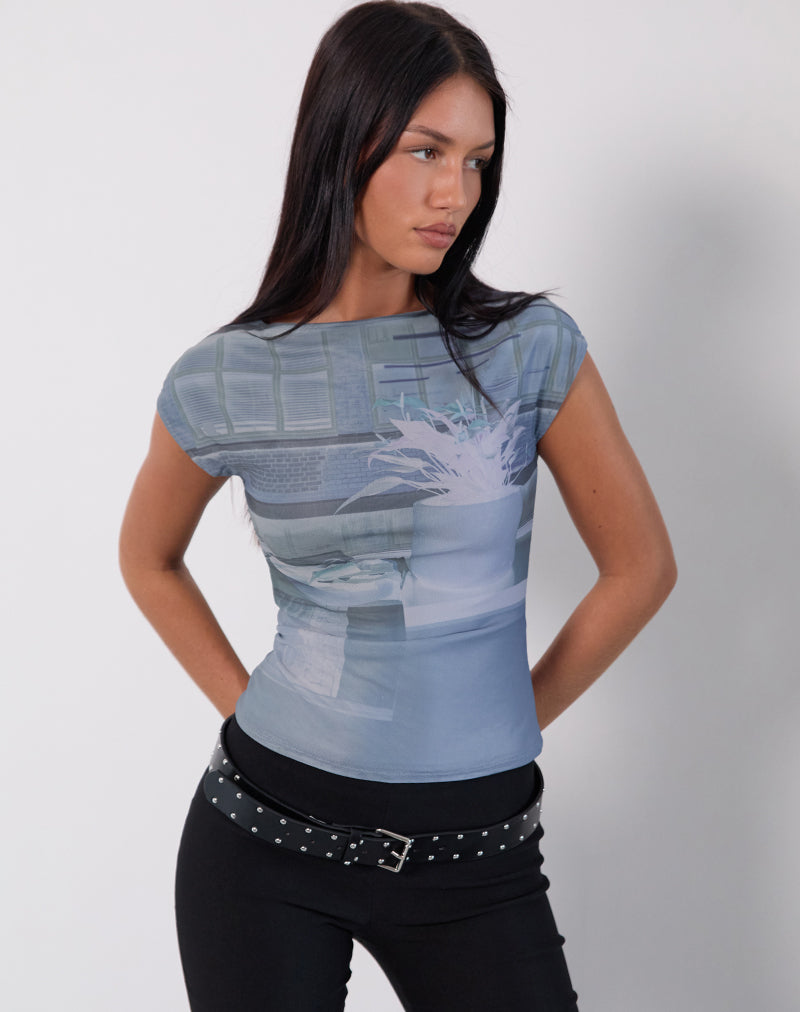 Image of Nova Top in Parlour Print Blue