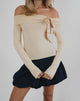 Image of Orianne Long Sleeve Bardot Top in Knit Buttercream