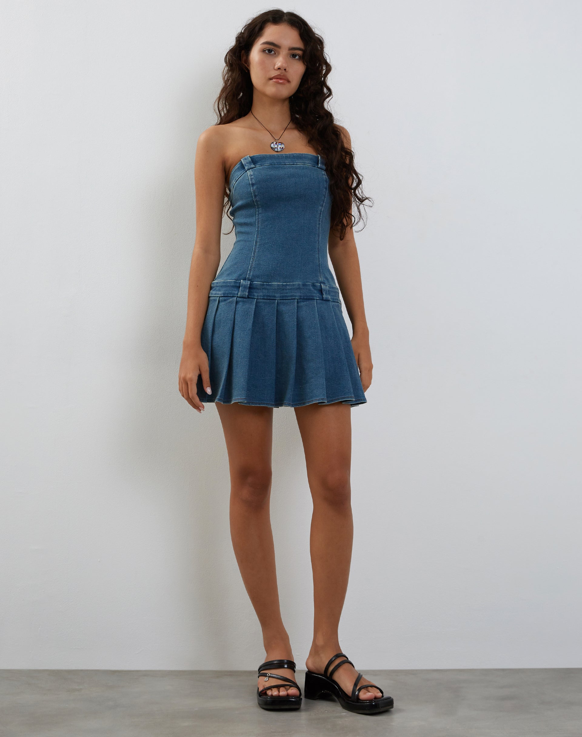 Denim bandeau outlet dress