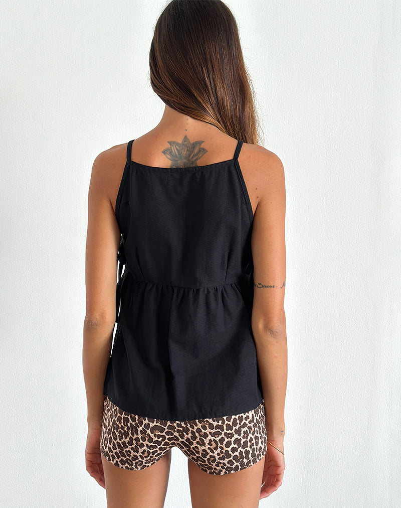 Image of Palsi Tie Side Sleeveless Top in Black