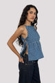 Image of Palsi Tie Side Top in Navy Tartan