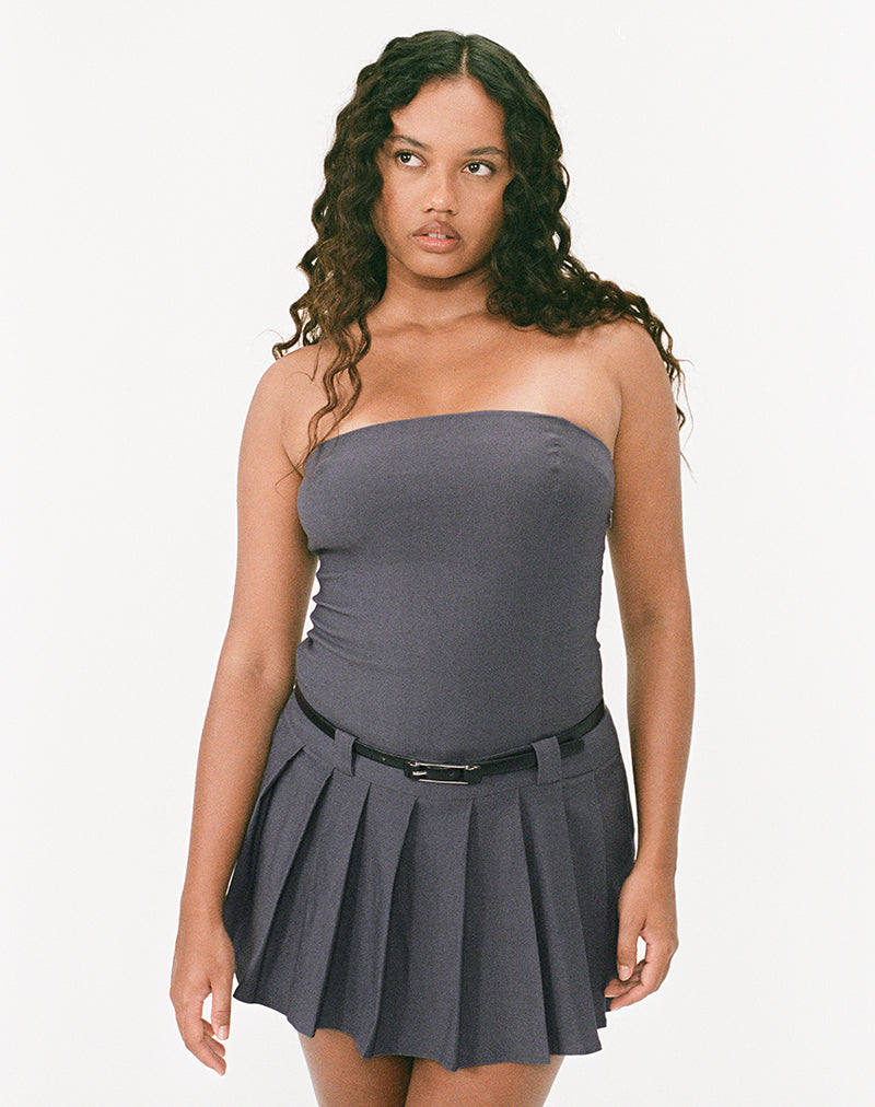 Payoda Bandeau Mini Dress in Dark Grey