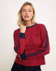 Image of Prata Long Sleeve Top in Adrenaline Red with Navy Binding