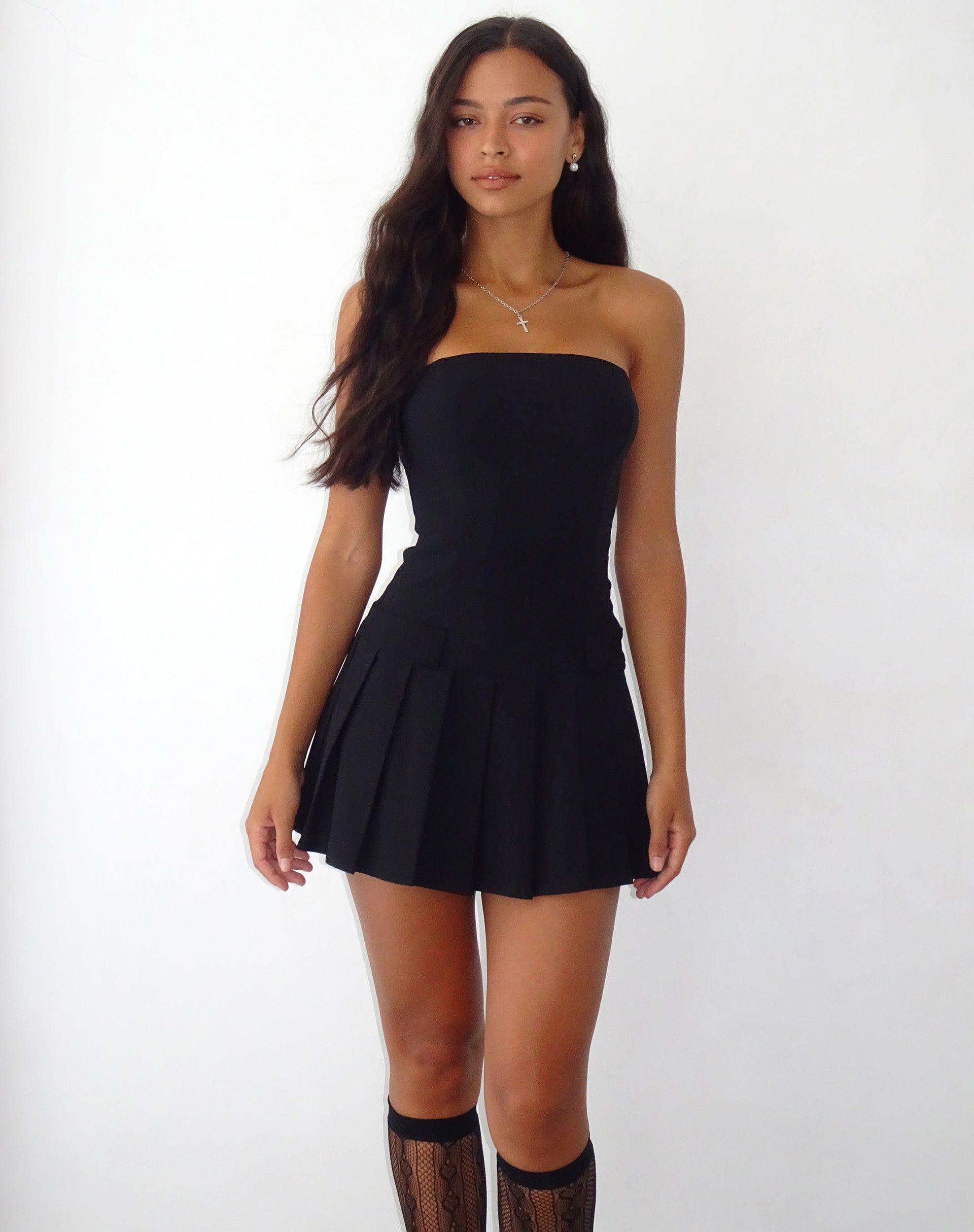 Black bandeau outlet mini dress