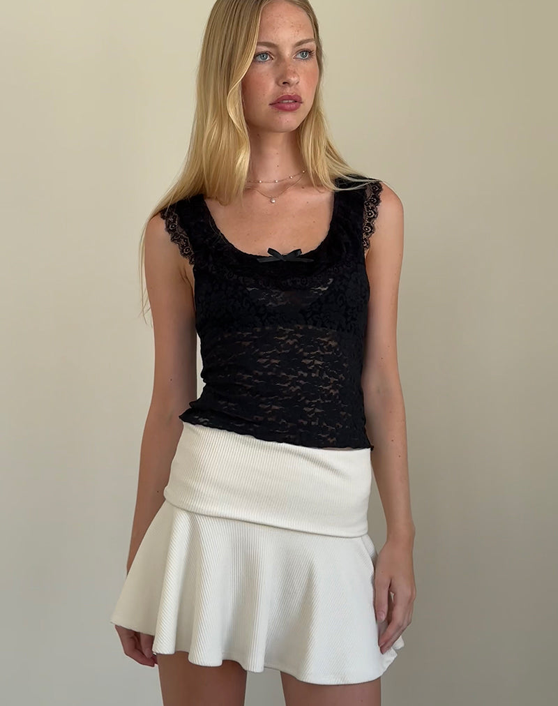 Image of Quora Top in Black Rose Lace