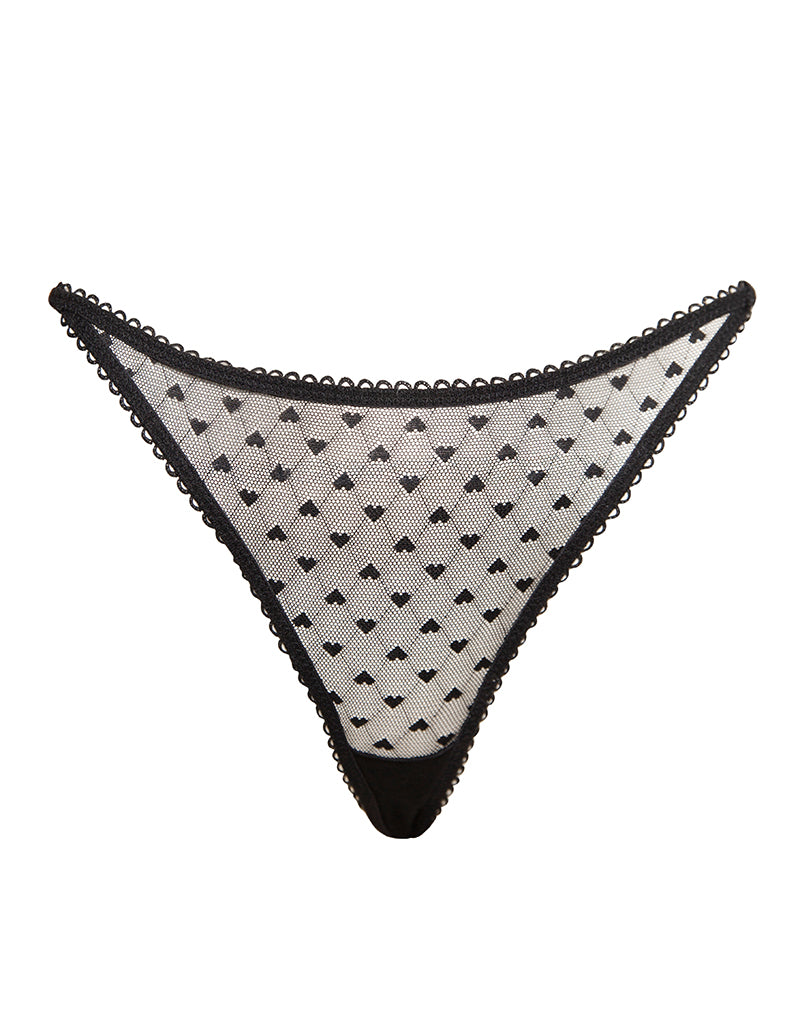 Image of Ranu Thong in Black Lace with Heart Embroidery