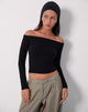 Image of Renie Bardot Top in Black Knit