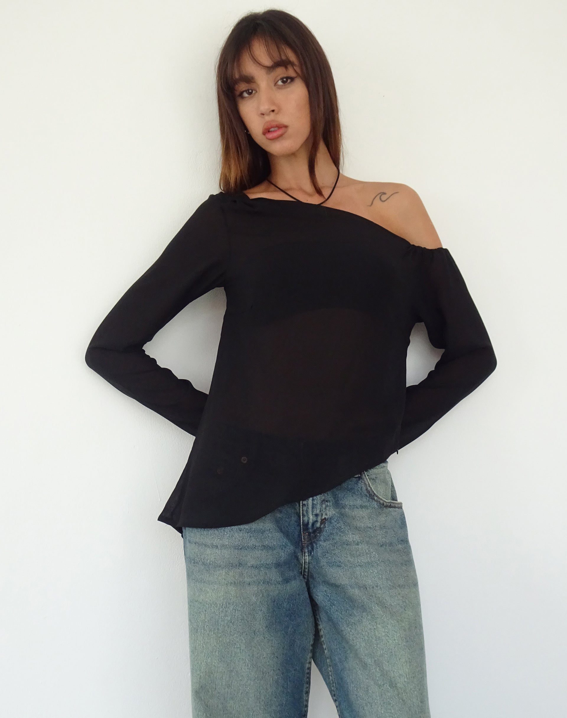 Longline discount chiffon tops