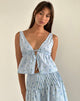 image of Rolia Cami Top in Blue Flower Gingham