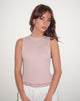 Image of Romane Sleeveless Top in Dusty Rose Rib Knit