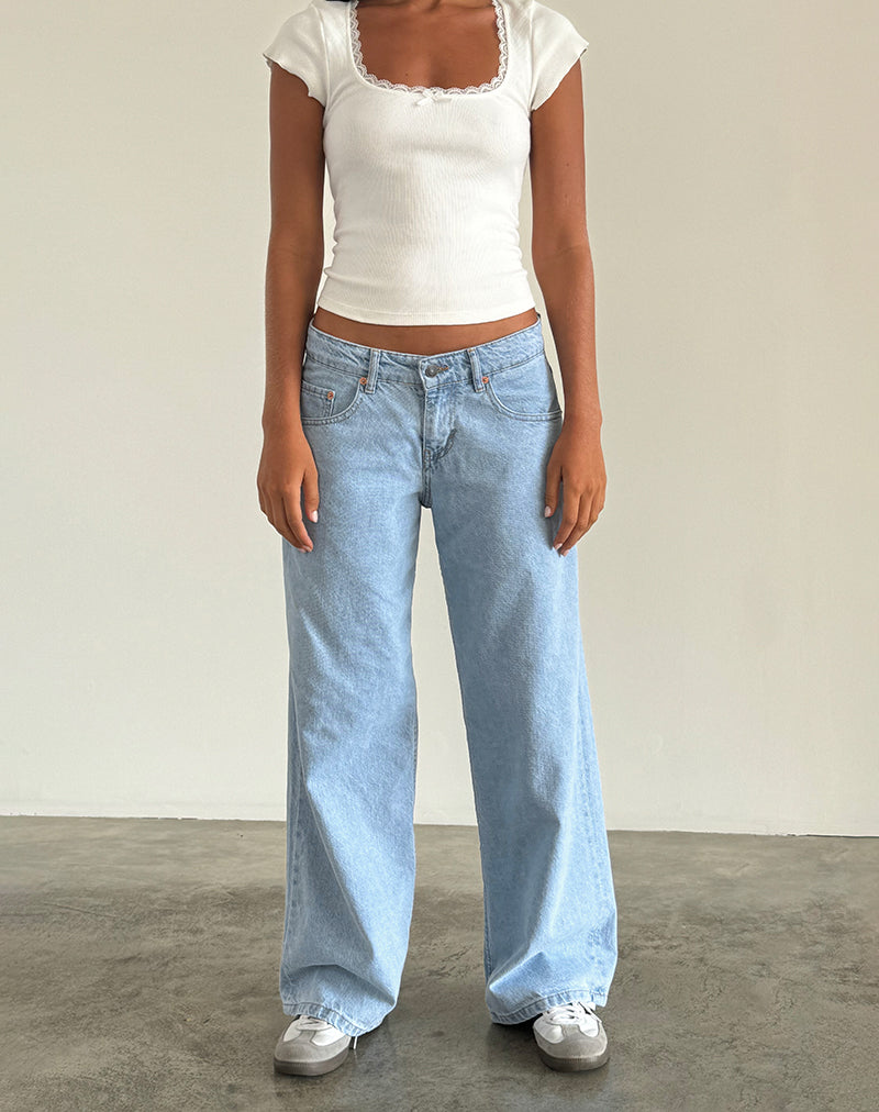 Light Wash Blue Extra Wide Jeans | Roomy – motelrocks.com