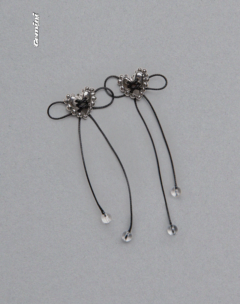 Image of Sadie Bow Earrings in Silver