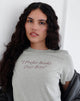 Image of Saki Tee in Grey Marl with I Prefer Books Over Boys Slogan