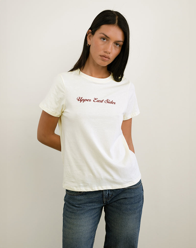 Image of Saki Tee in Ivory with Upper East Sider Print