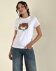 Image of Saki White Tee in Kitty Print