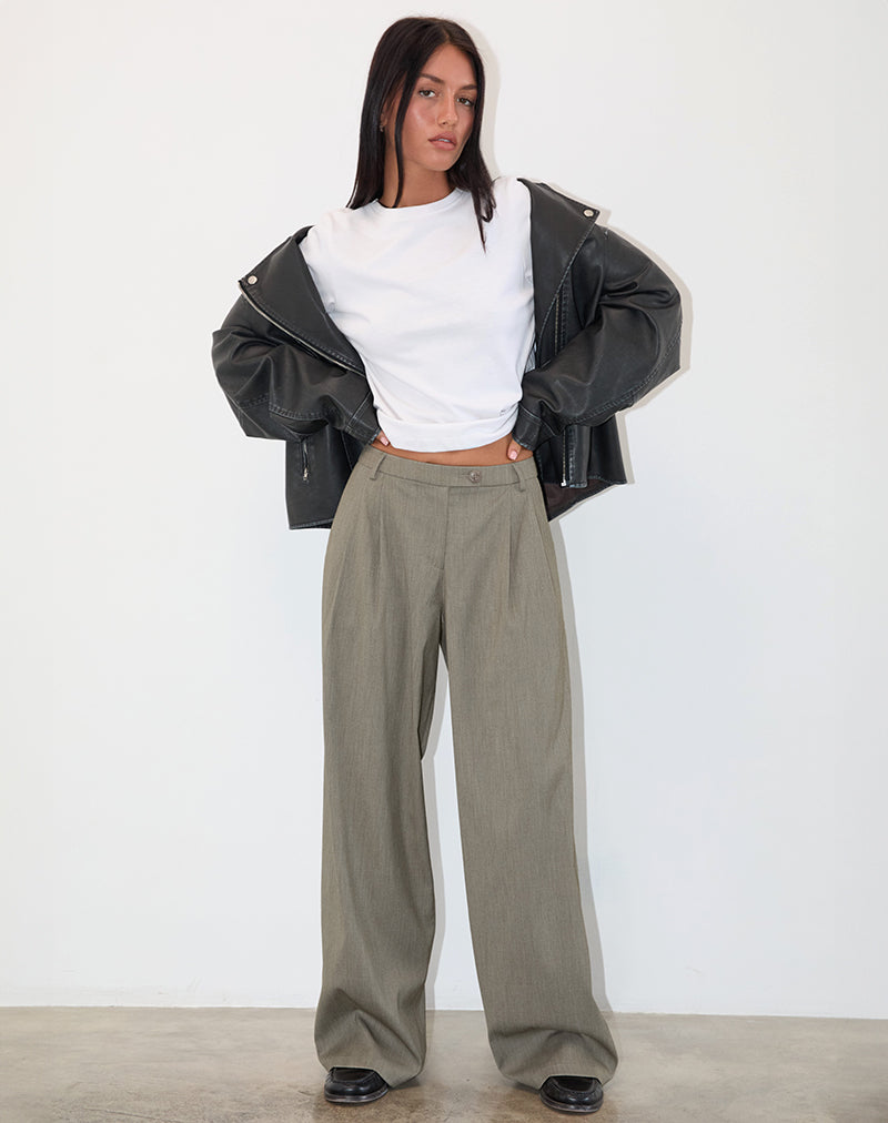 Image of Sakira Tailored Trouser in Khaki Grey