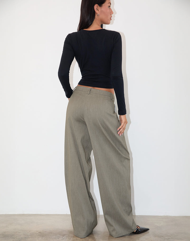 Image of Sakira Tailored Trouser in Khaki Grey