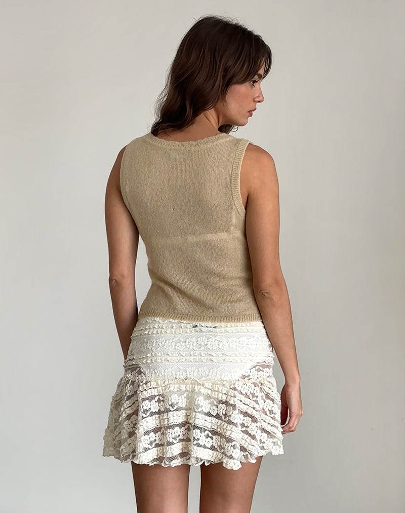 Image of Salisha Tank Top in Natural Sheer Knit