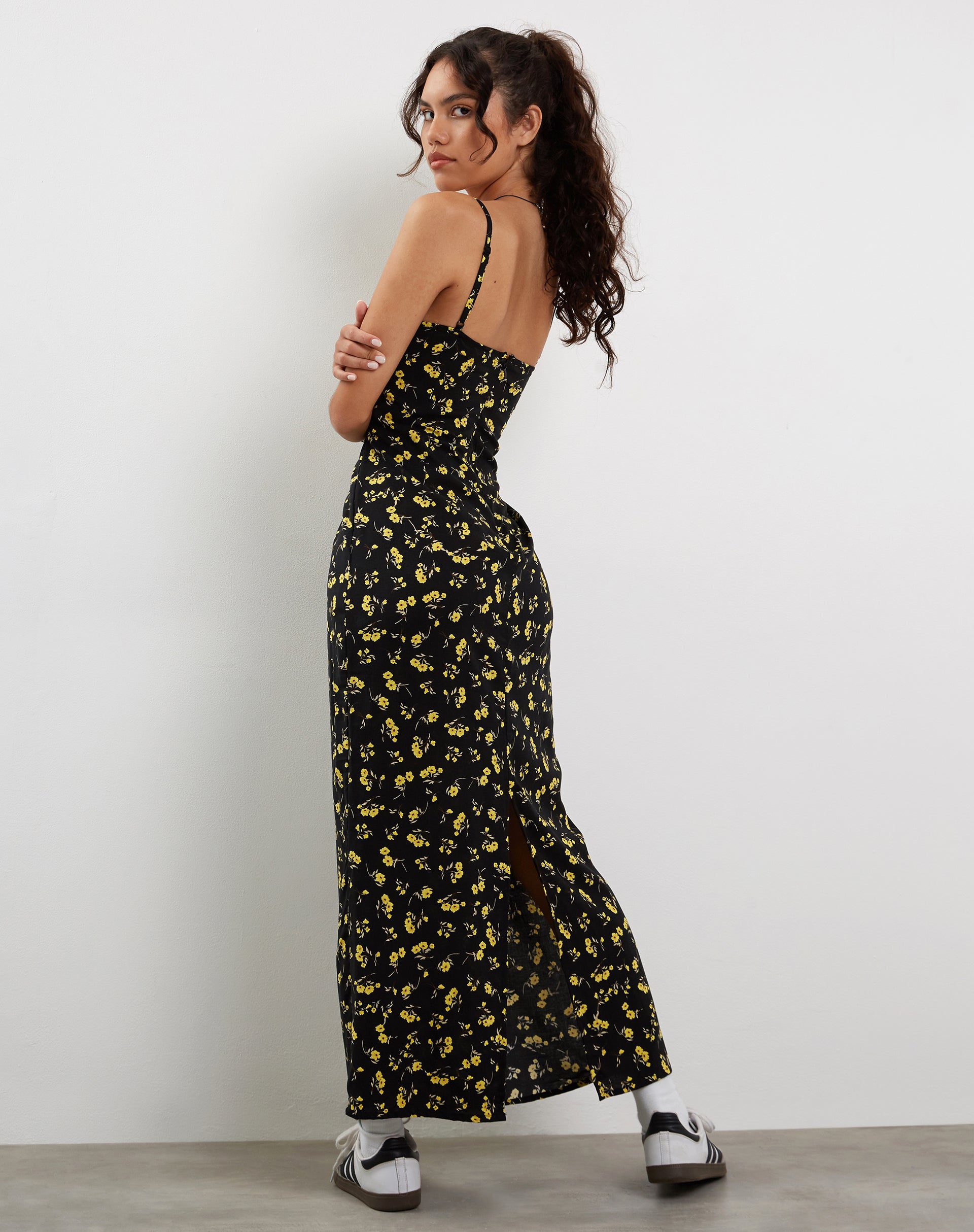 Kafka Maxi Dress in Buttercup Black and Yellow