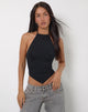 Image of Shalas Halter Top in Rayon Jersey Black