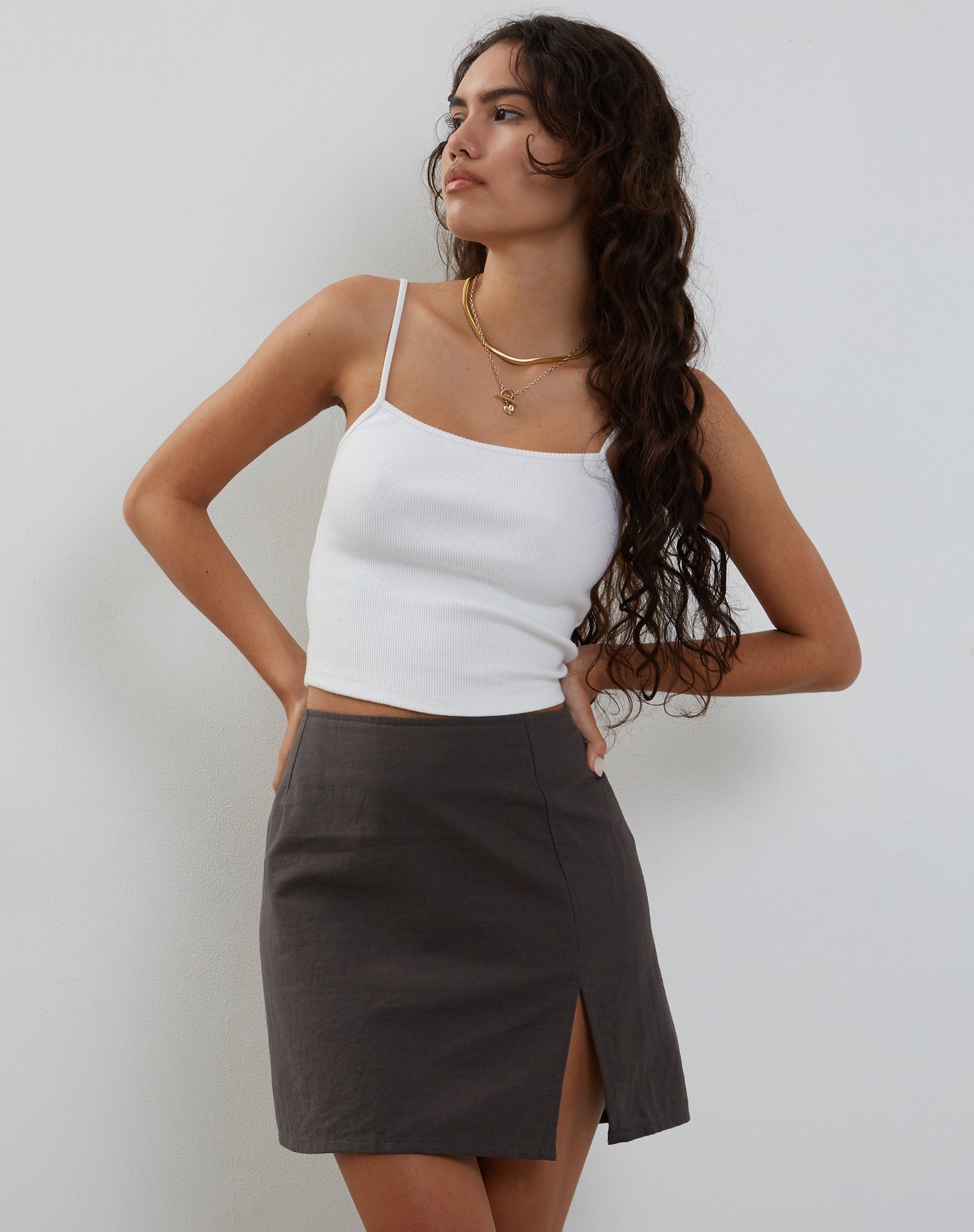 Gray cotton clearance skirt