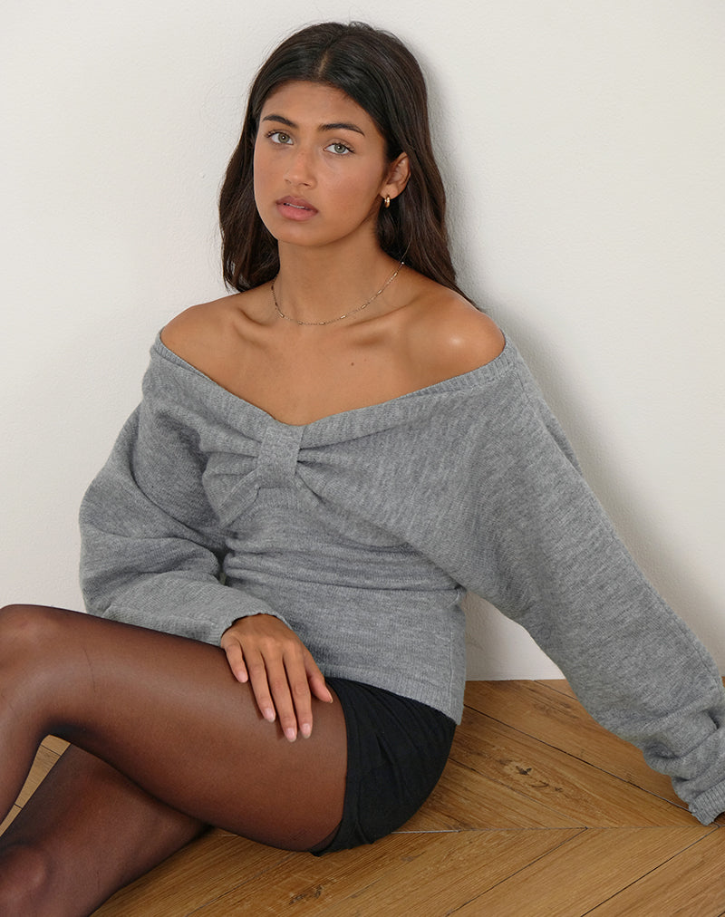 Sikuna Bow Jumper in Grey