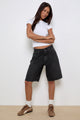 Image of Low Rise Skater Shorts in Washed Black Grey Denim