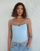 Image of Suna Vest Top in Nantucket Blue with Mineral Blue Trim