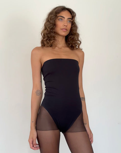 Basic Black Bandeau Bodysuit