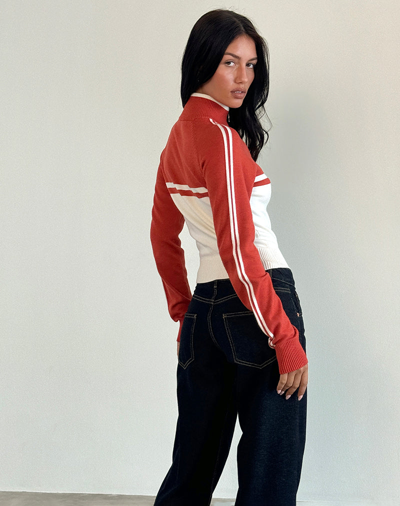 Image of Talya Jacket in Panel Red with White