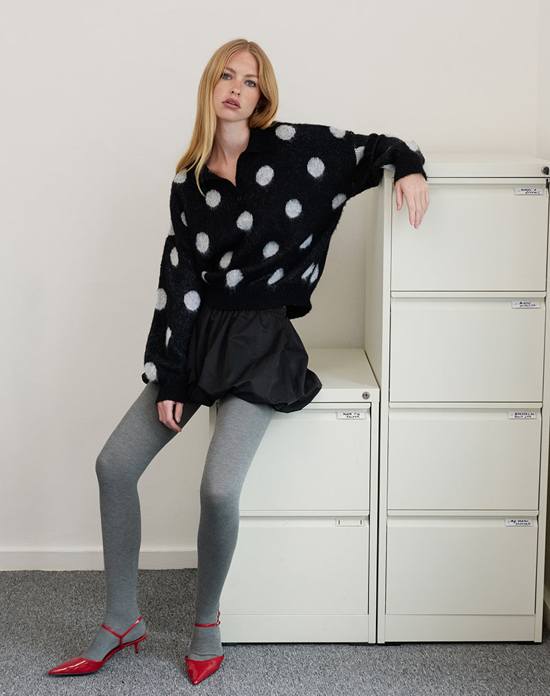 Tamika Oversized Jumper in Polka Black