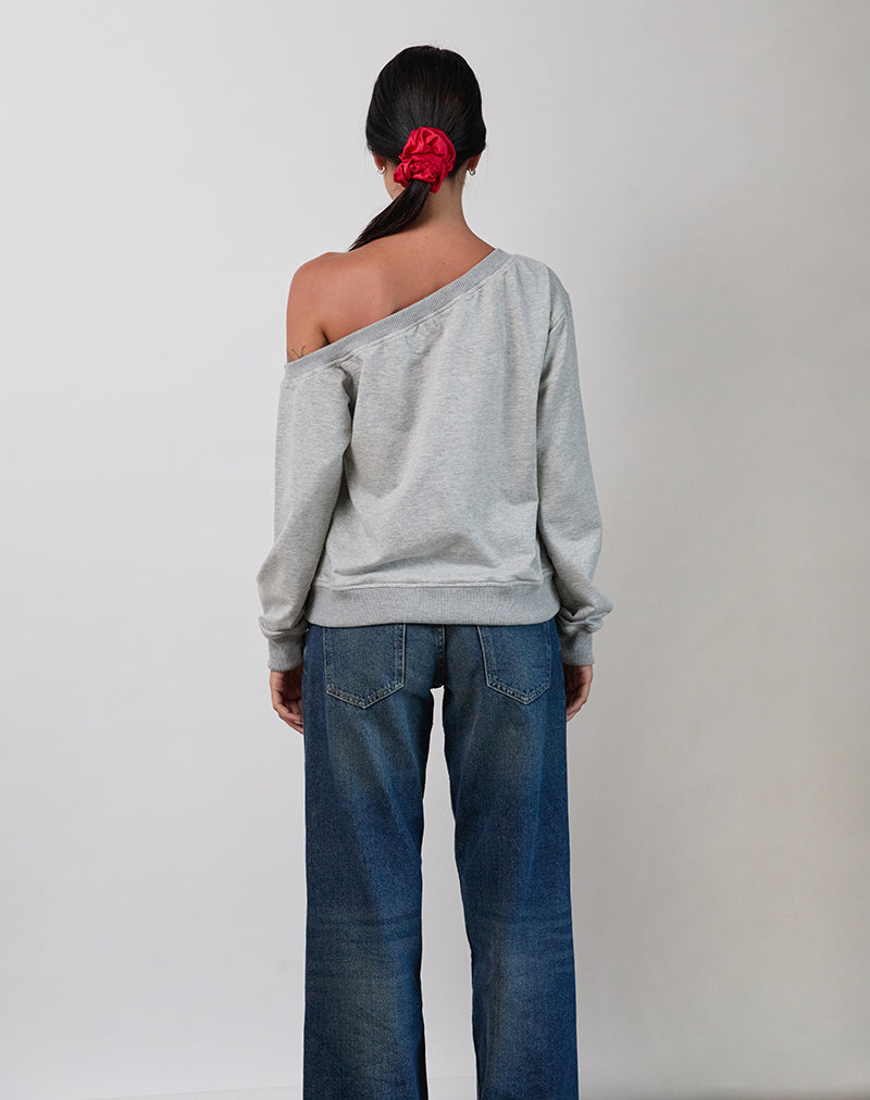 Image of Toria Sweatshirt in Grey Marl with I Love WFH Graphic