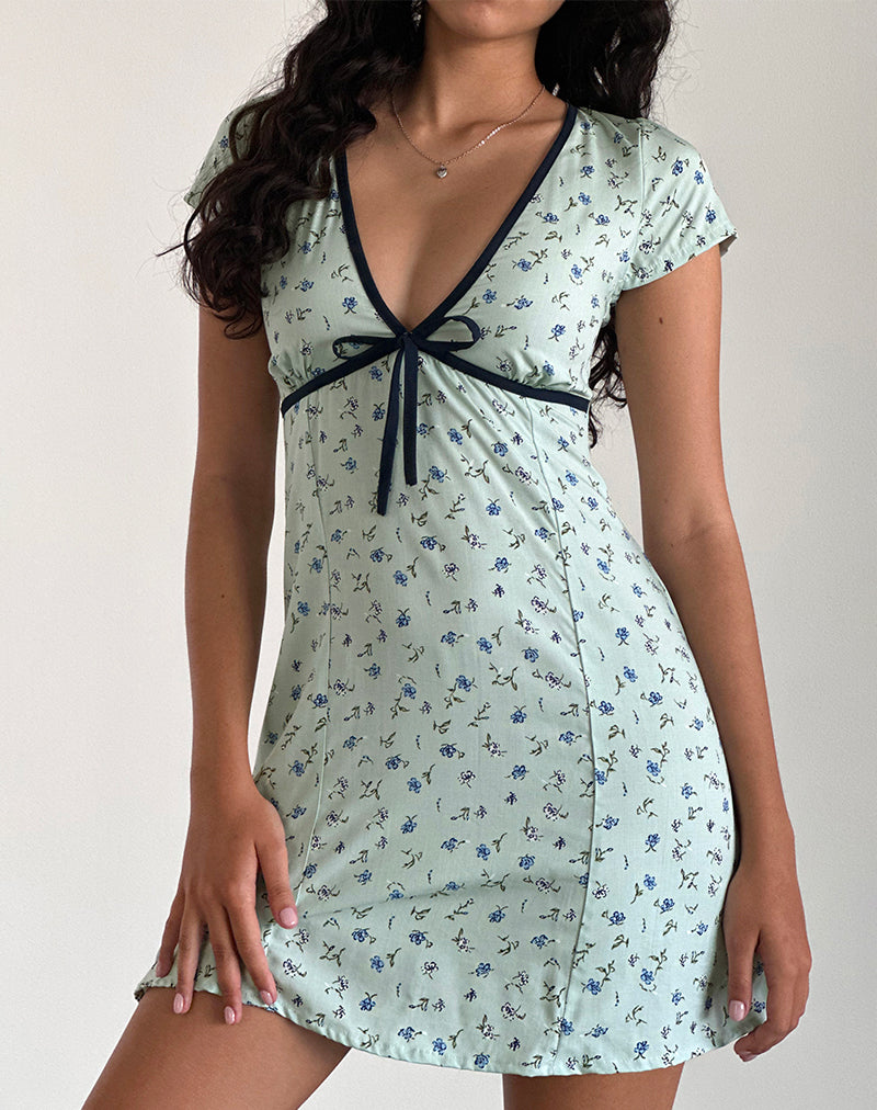 Image of Vaiso Mini Dress in Pretty Petal Green