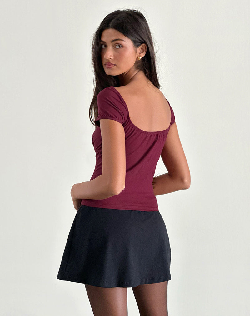 Image of Vardah Top in Burgundy Jersey