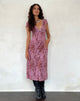 Image of Vilinia Midi Dress in Abstract Botanic Mauve